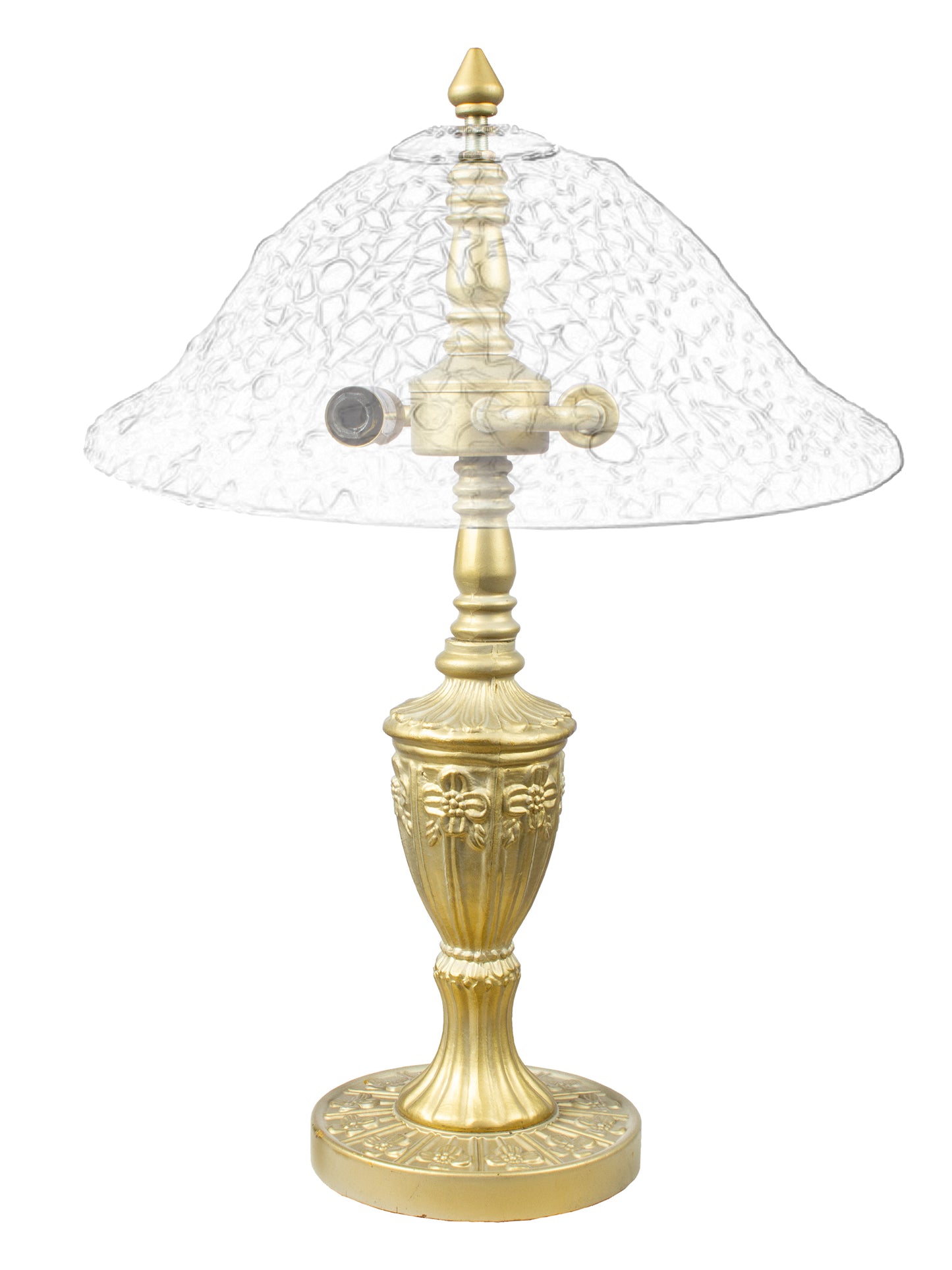Ynes 17" Tall Floral Antique Gold Metal Base