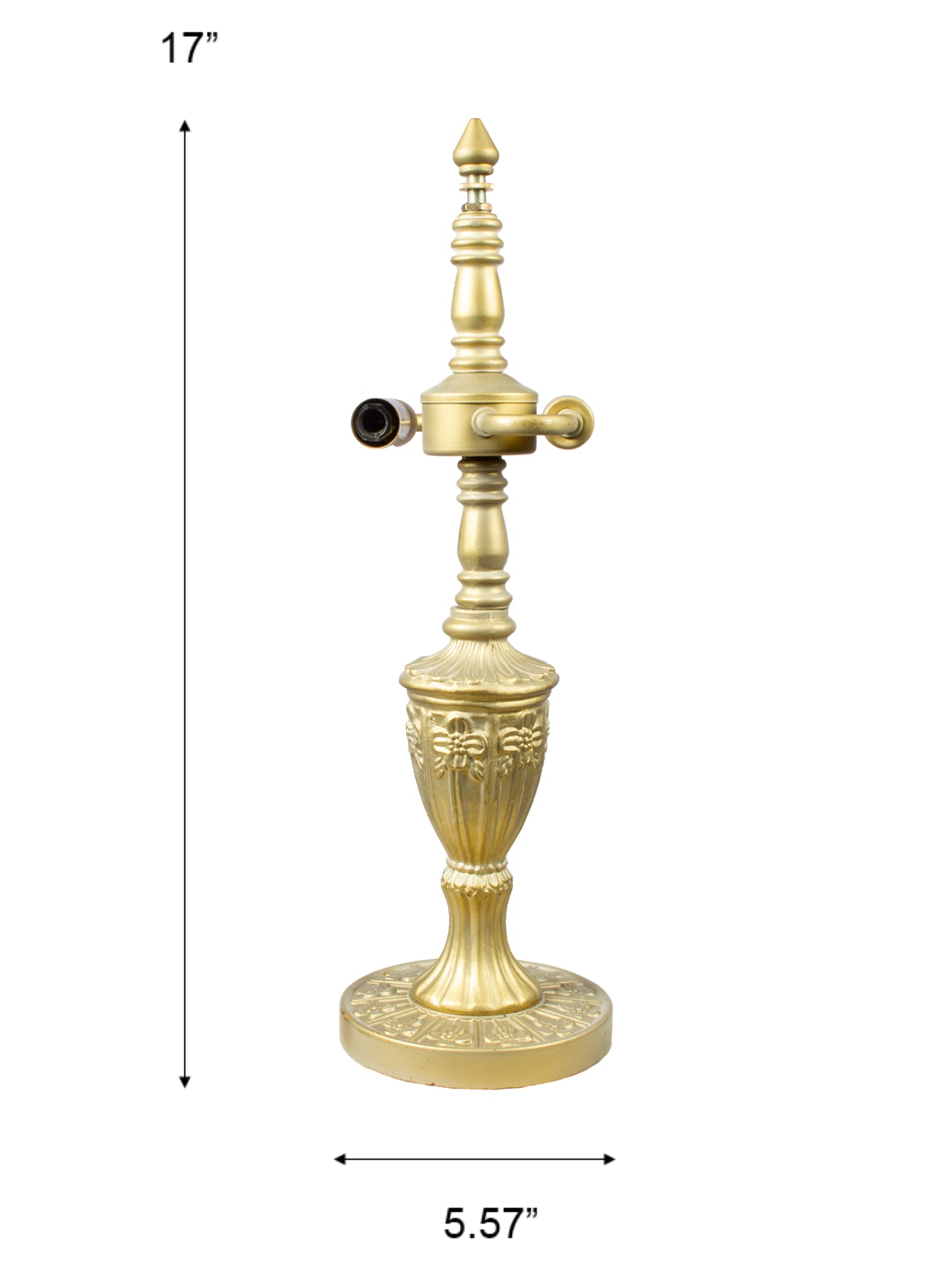 Ynes 17" Tall Floral Antique Gold Metal Base