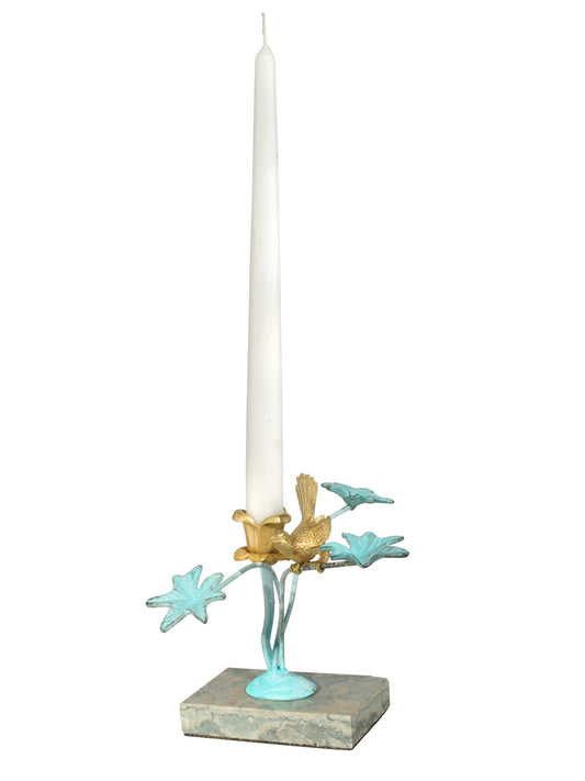 Dale Tiffany Bird On Flower Candle Holder