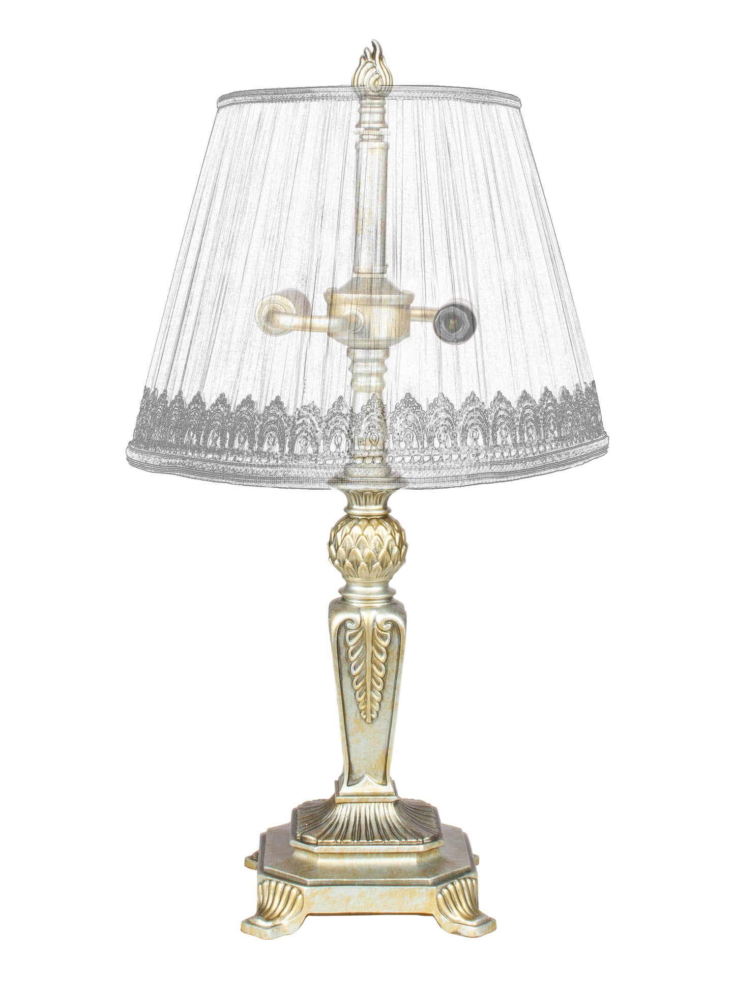 Footed Brighton 20.5" Tall Gold Silver Finish Metal Base