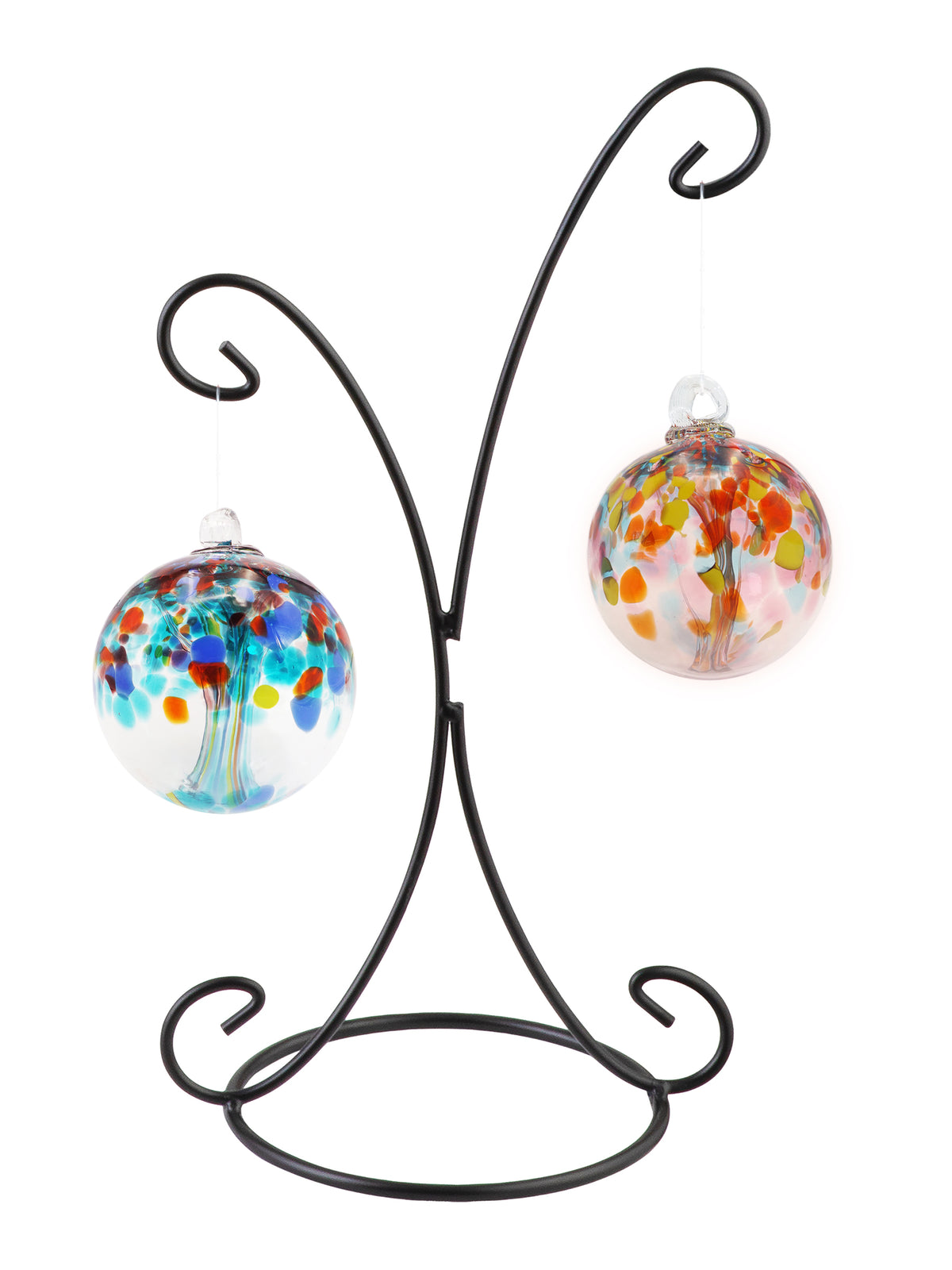 Tree of Life 2 4 Inch Hand Blown Glass Balls with Stand