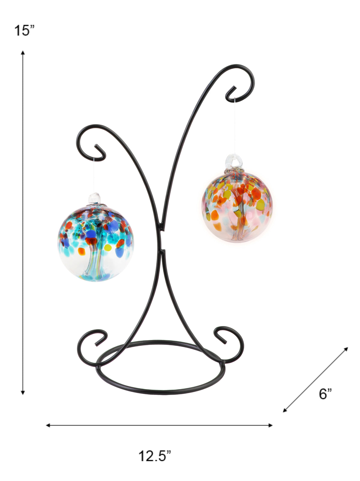 Tree of Life 2 4 Inch Hand Blown Glass Balls with Stand