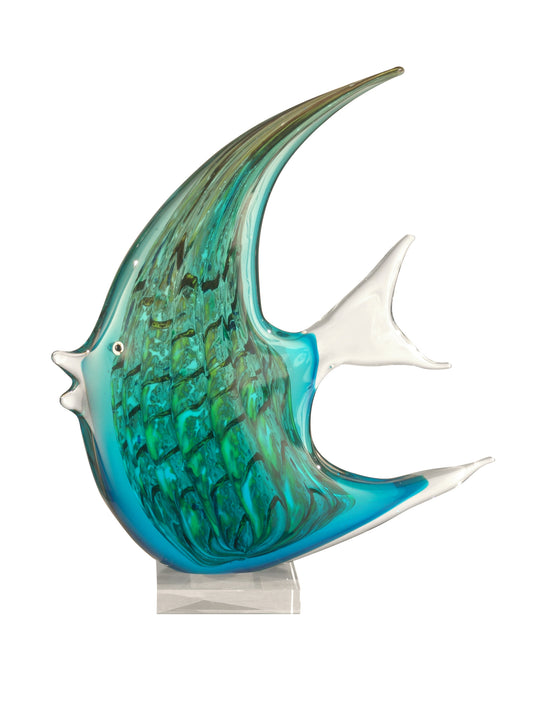 Dale Tiffany Aqua Fish Handcrafted Art Glass Figurine