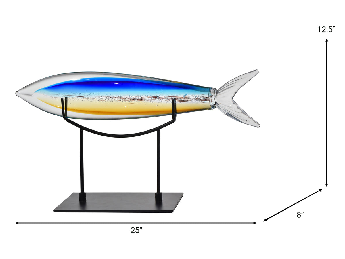 Shark Fish Handcrafted Art Glass Figurine