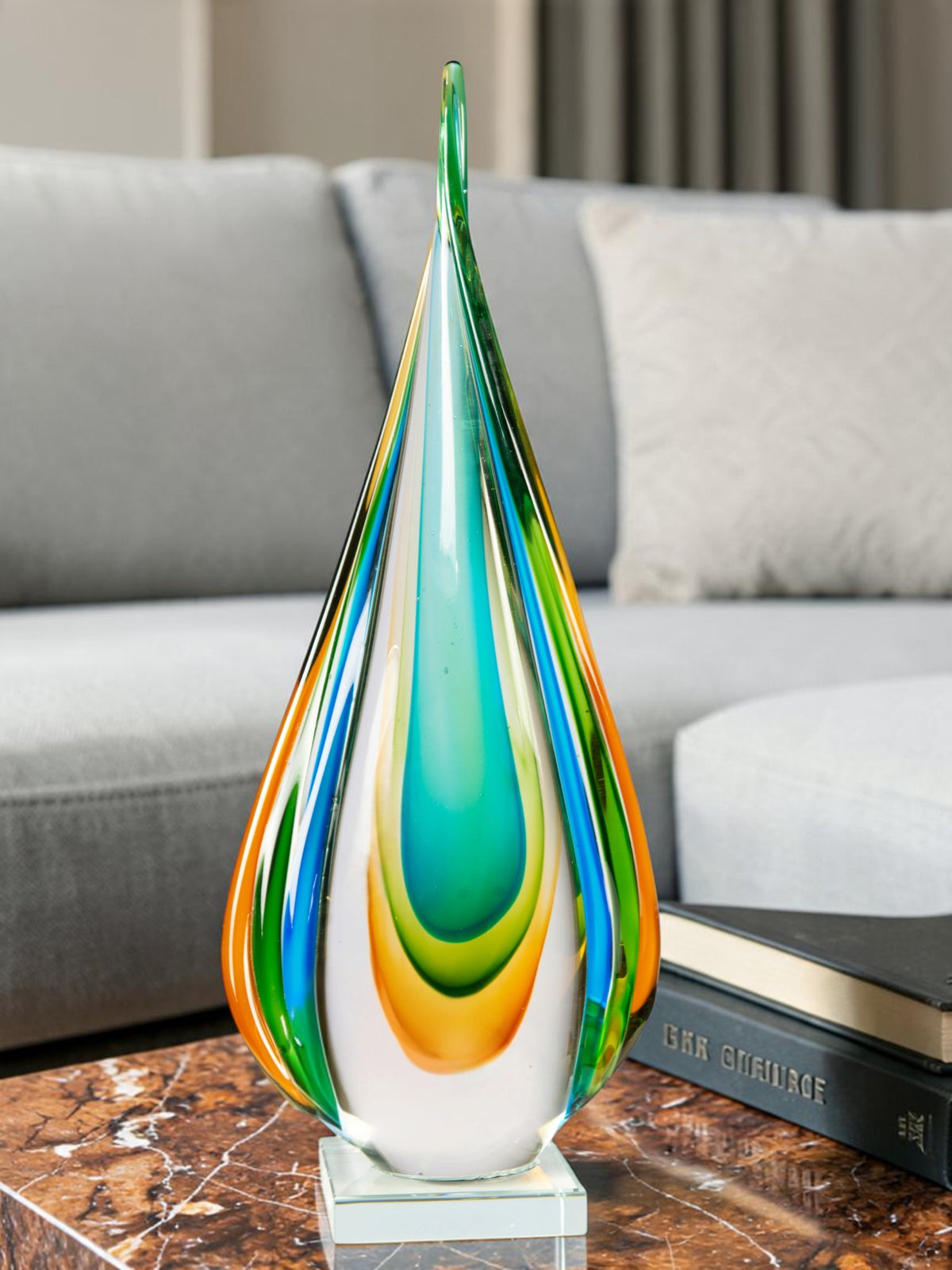 Dale Tiffany Coastal Flame 18" Tall Handcrafted Art Glass Sculpture