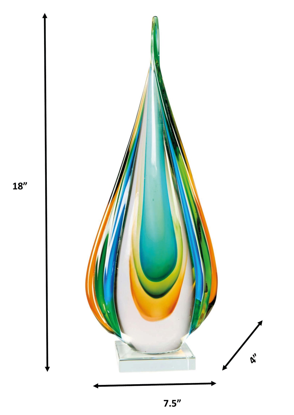 Dale Tiffany Coastal Flame 18" Tall Handcrafted Art Glass Sculpture
