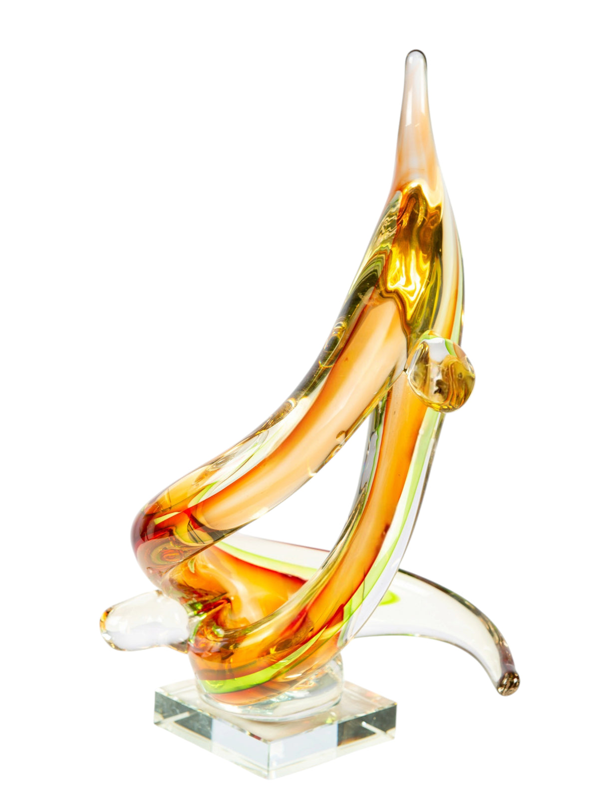 Dale Tiffany Golden Sail 12.5" Tall Handcrafted Art Glass Sculpture