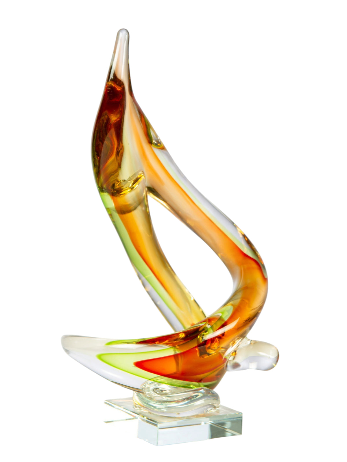 Dale Tiffany Golden Sail 12.5" Tall Handcrafted Art Glass Sculpture