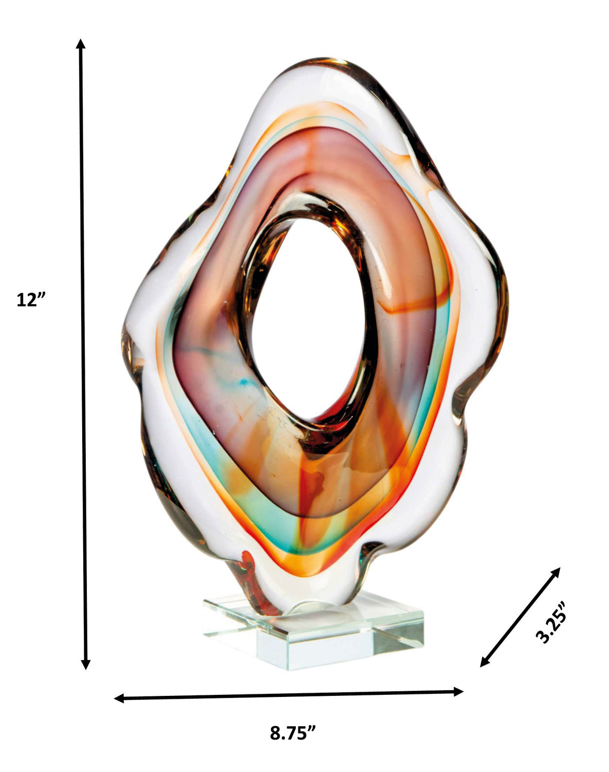 Dale Tiffany Solara 12" Tall Handcrafted Art Glass Sculpture