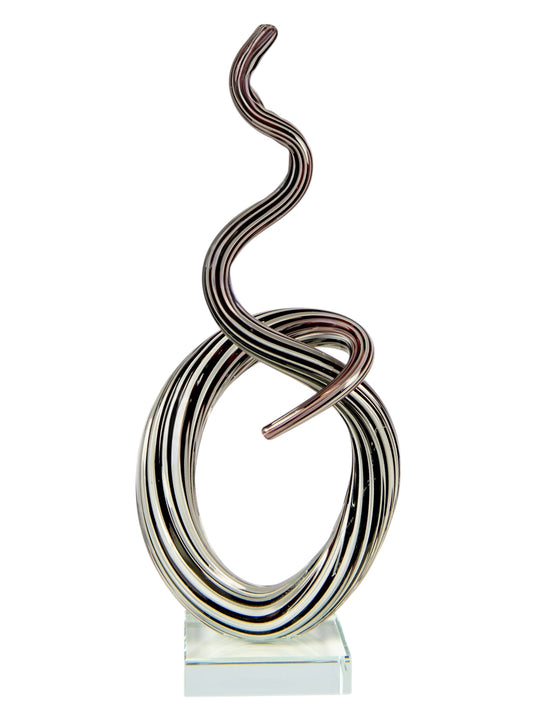 Dale Tiffany Midnight Ribbon 12.5" Tall Handcrafted Art Glass Sculpture