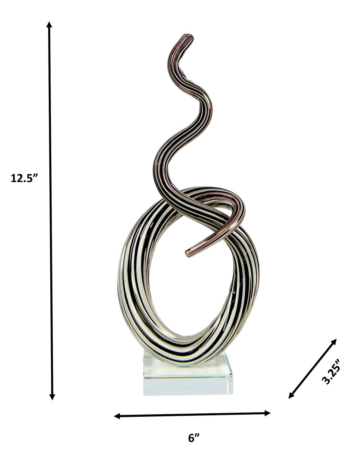 Dale Tiffany Midnight Ribbon 12.5" Tall Handcrafted Art Glass Sculpture