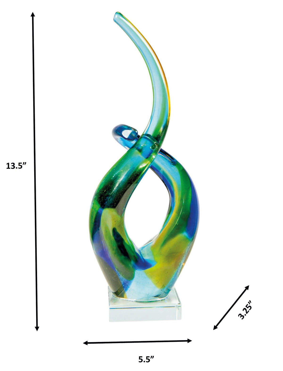 Dale Tiffany Ocean Dance 13.5" Tall Handcrafted Art Glass Sculpture