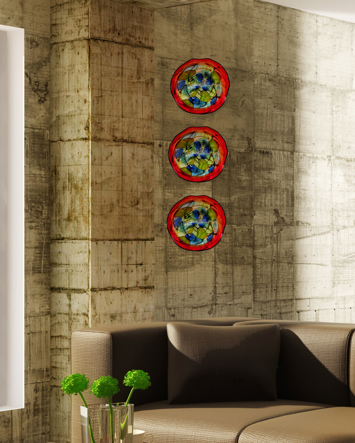 Hankley Hand Blown Art Glass Wall Decor - 20 Inch