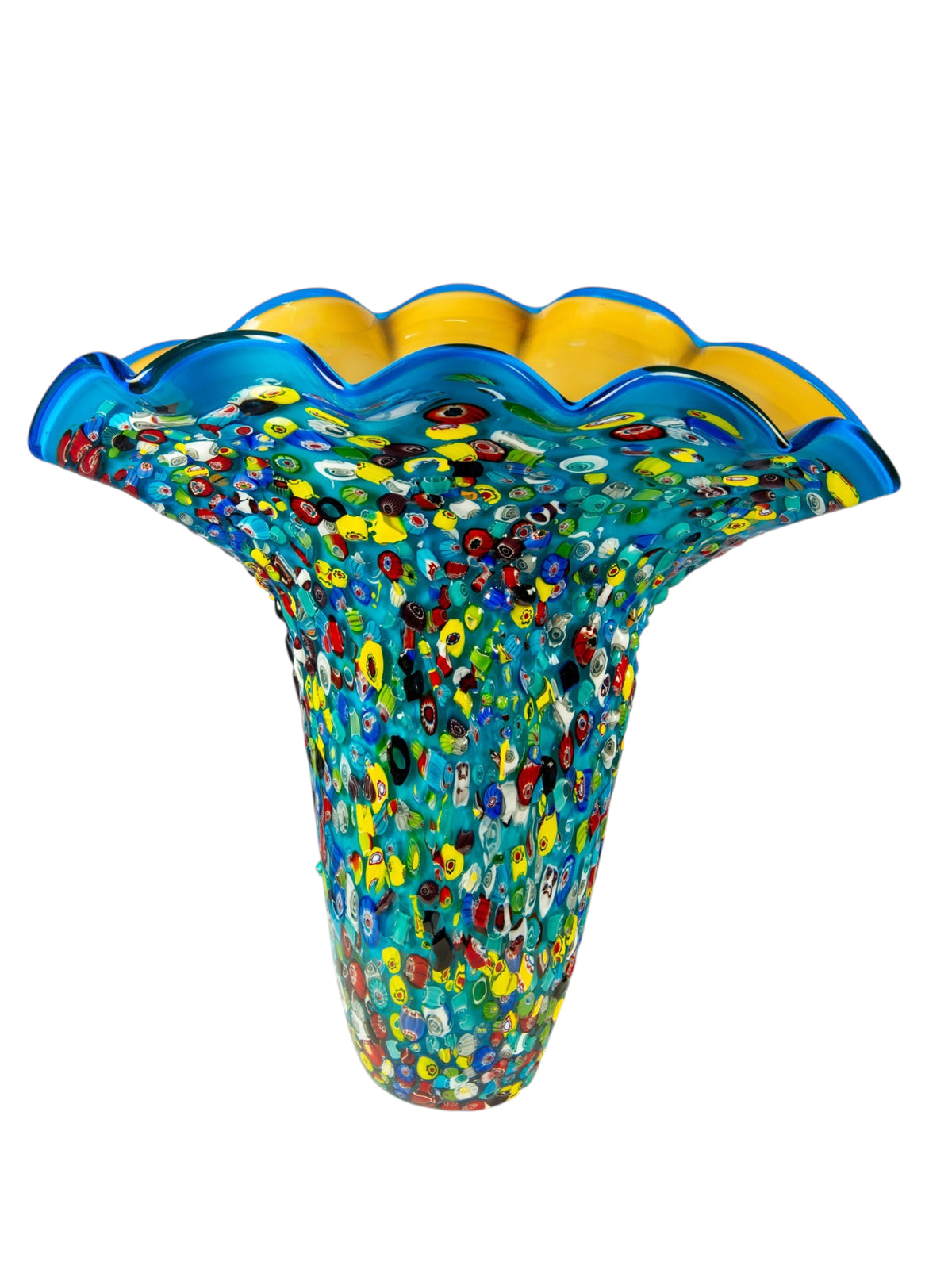 Dale Tiffany Confetti Bloom 17.25" Tall Handcrafted Art Glass Vase