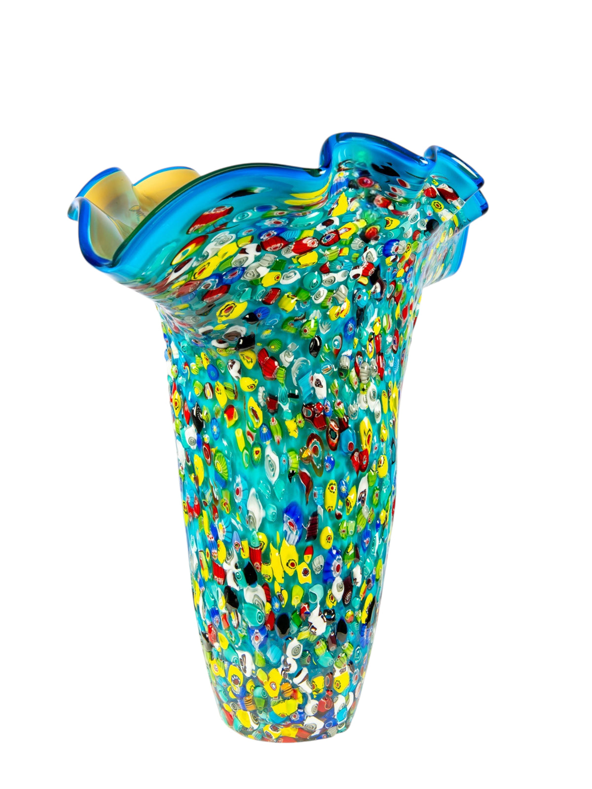 Dale Tiffany Confetti Bloom 17.25" Tall Handcrafted Art Glass Vase