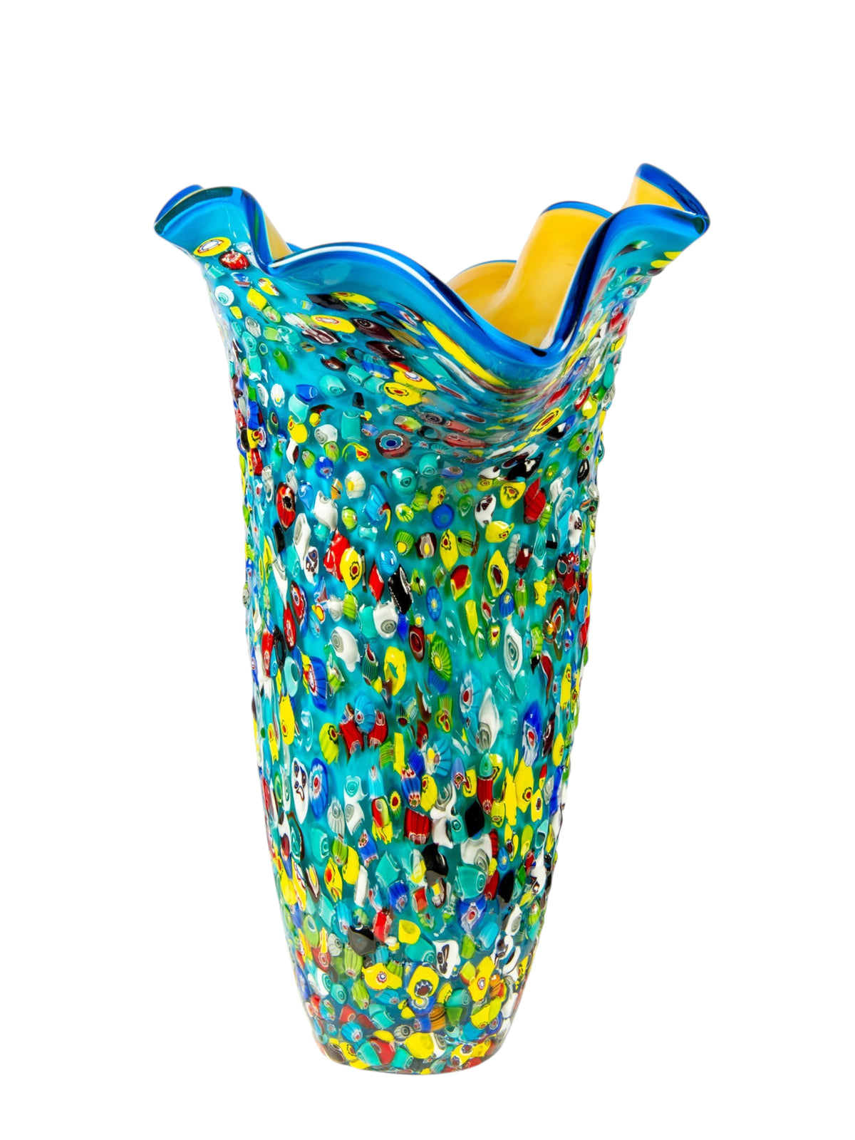Dale Tiffany Confetti Bloom 17.25" Tall Handcrafted Art Glass Vase