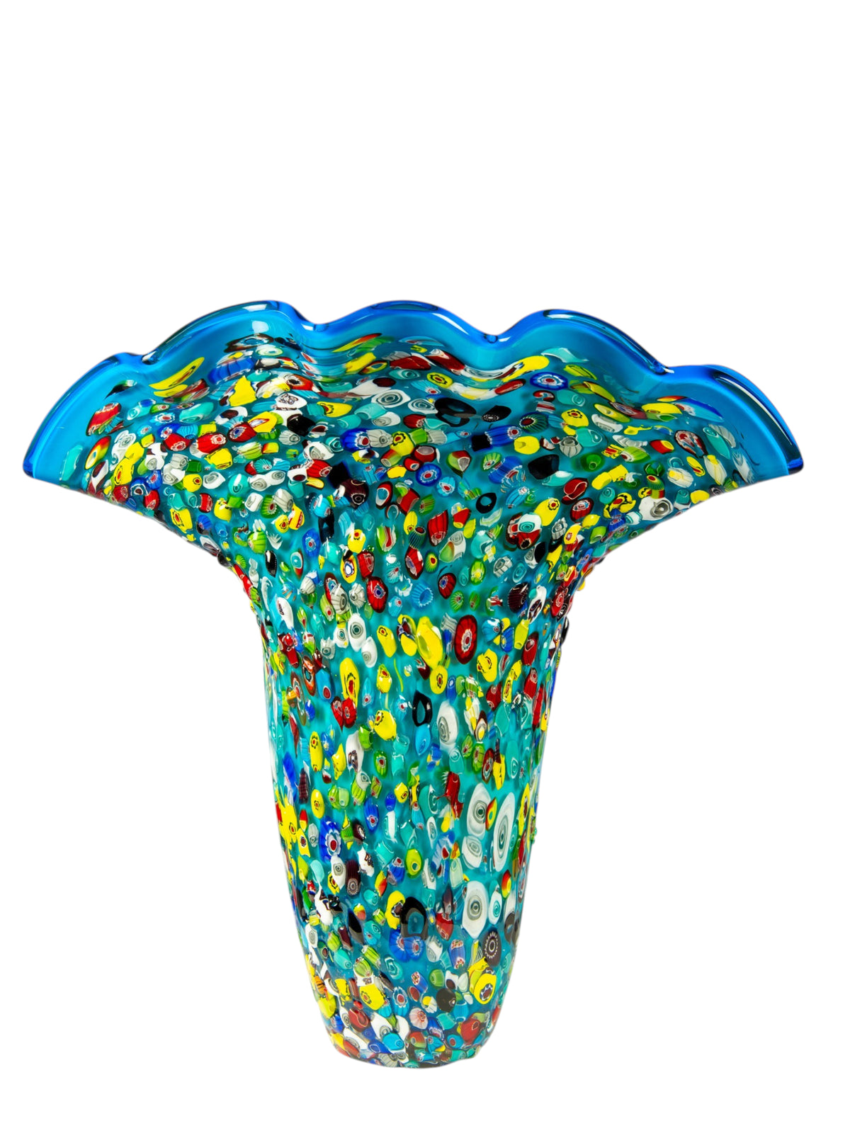 Dale Tiffany Confetti Bloom 17.25" Tall Handcrafted Art Glass Vase