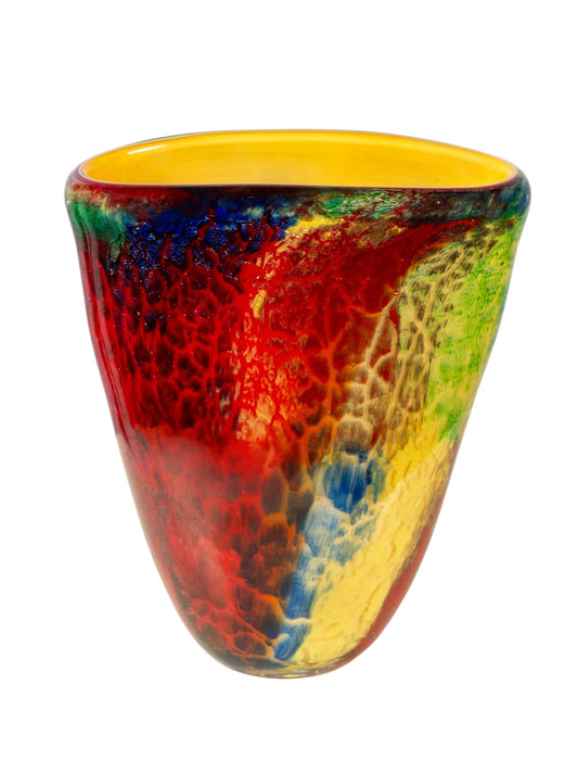 Dale Tiffany Carnival Glow 7.5" Tall Handcrafted Art Glass Vase
