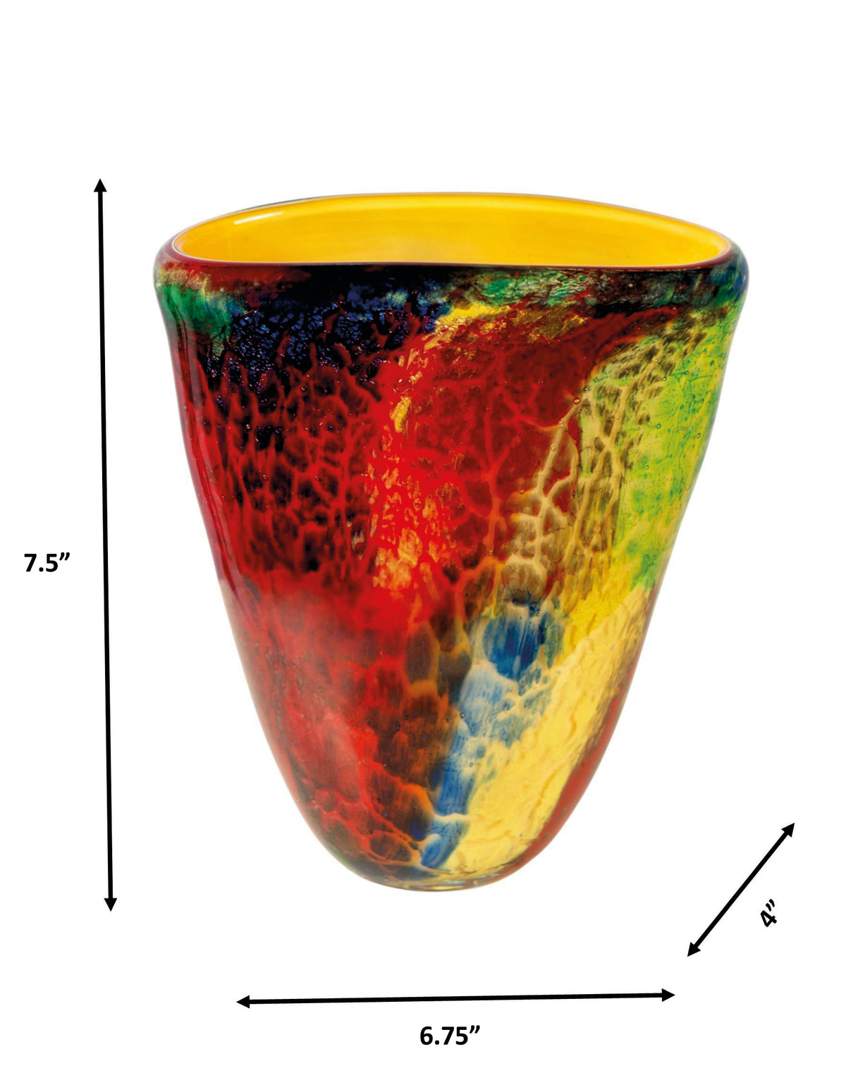 Dale Tiffany Carnival Glow 7.5" Tall Handcrafted Art Glass Vase