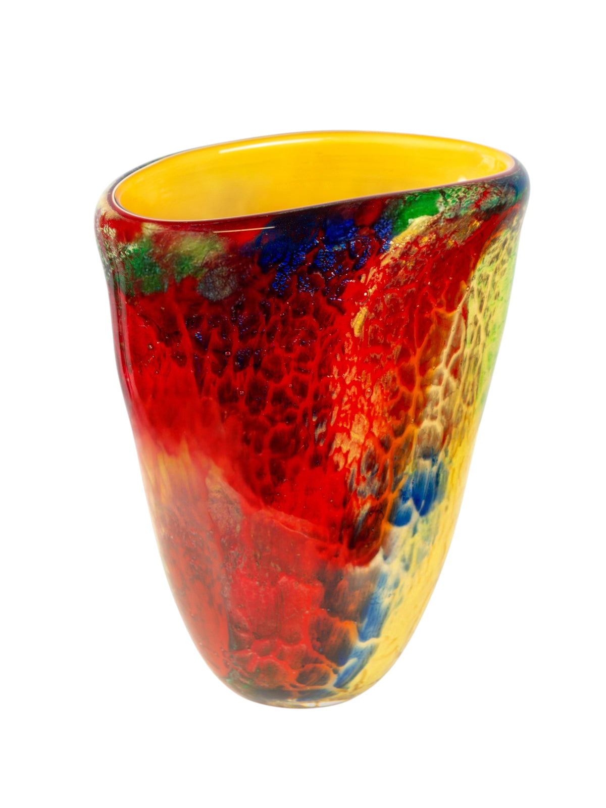 Dale Tiffany Carnival Glow 7.5" Tall Handcrafted Art Glass Vase