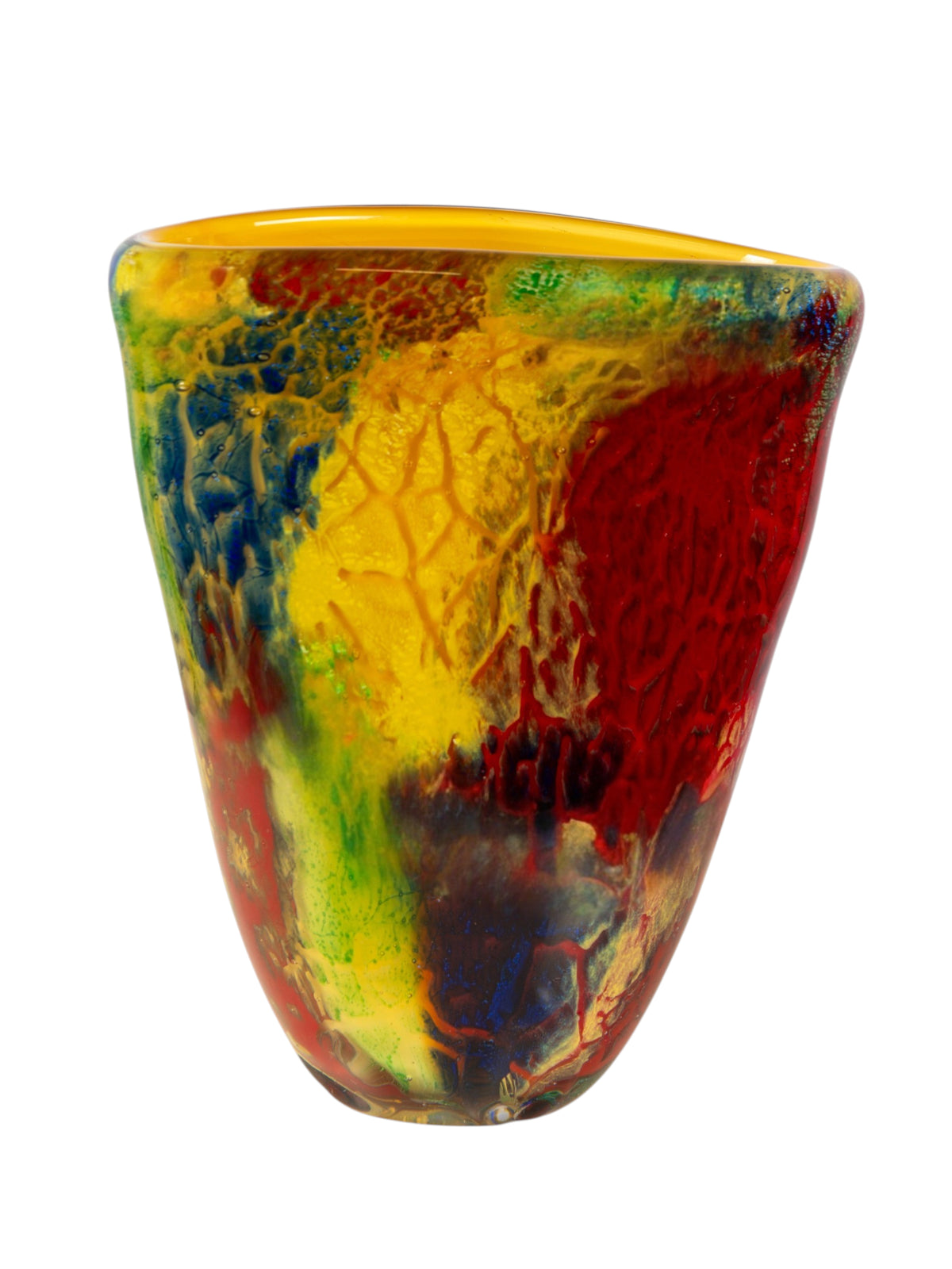 Dale Tiffany Carnival Glow 7.5" Tall Handcrafted Art Glass Vase