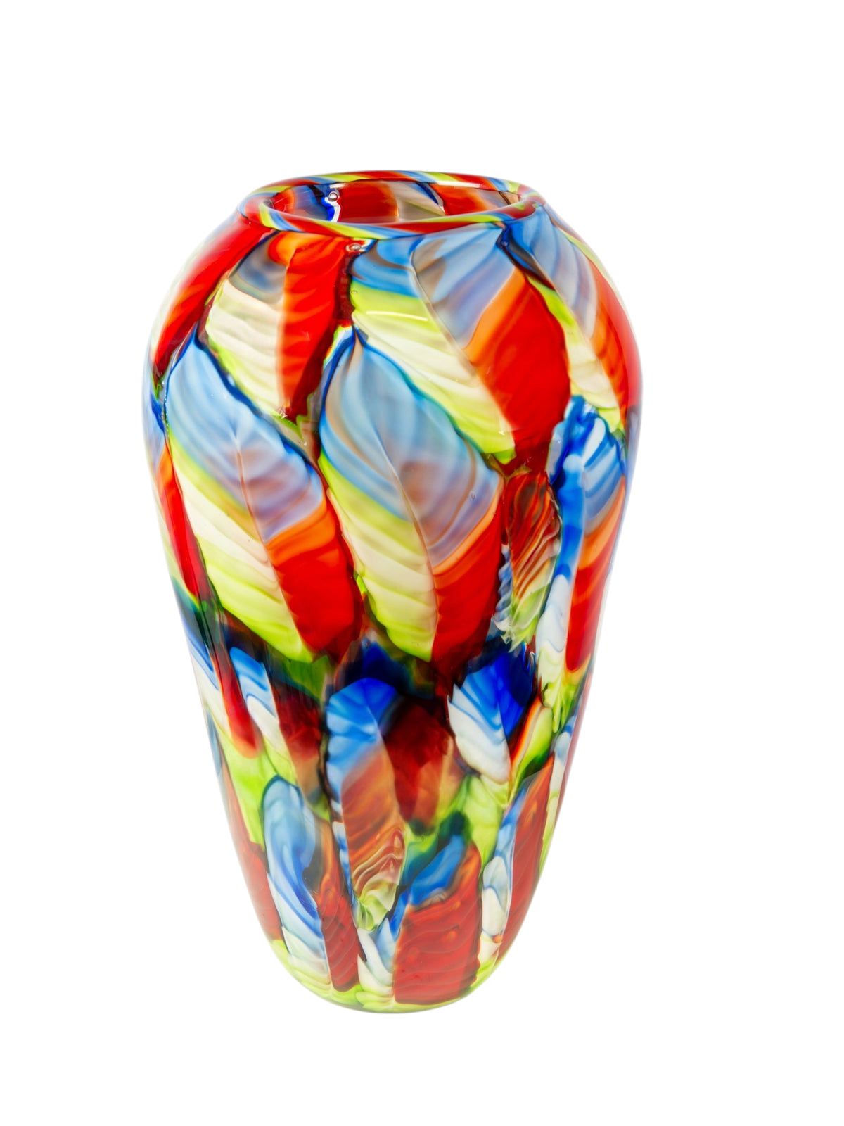 Dale Tiffany Rainbow Feather 13.75" Tall Handcrafted Art Glass Vase