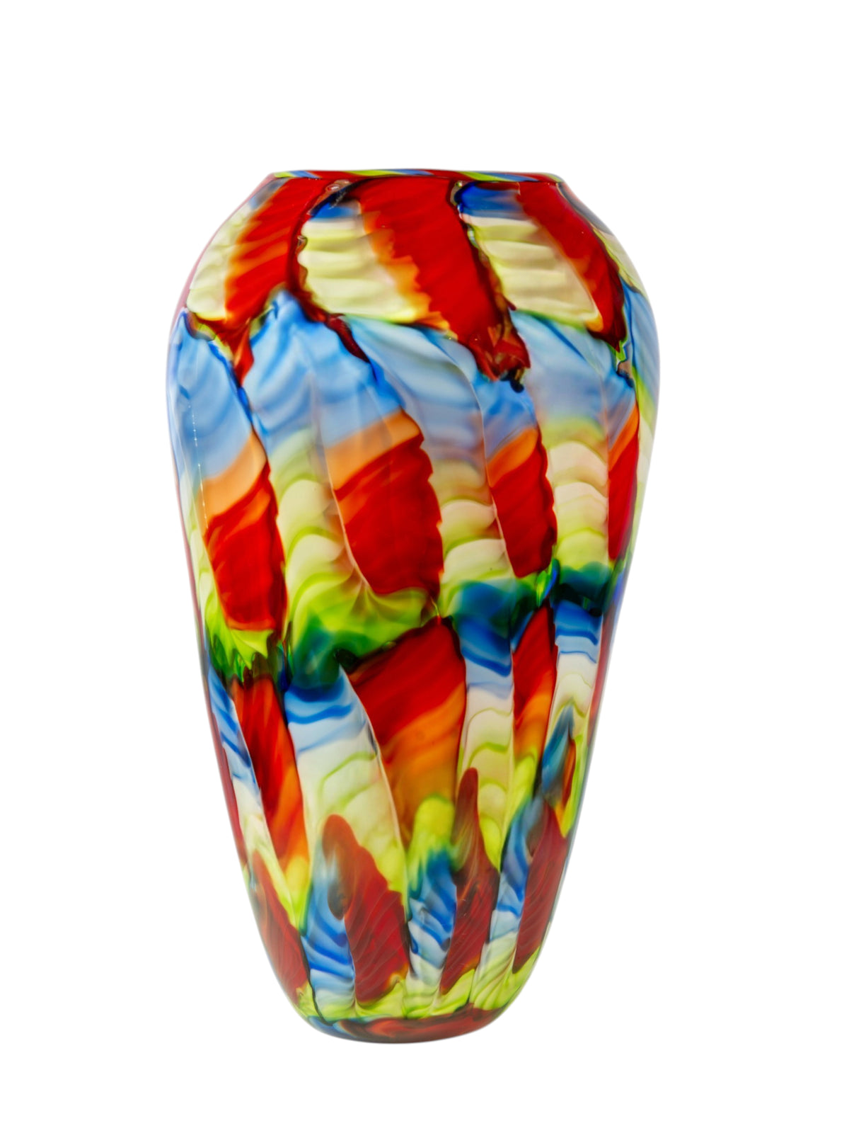 Dale Tiffany Rainbow Feather 13.75" Tall Handcrafted Art Glass Vase