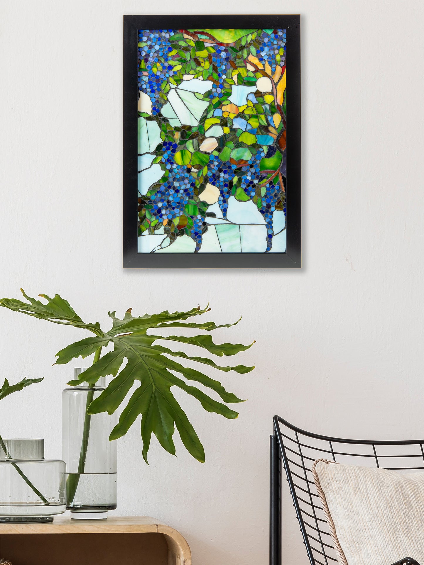 Grapevine Mosaic Art Glass Wall Art / Suncatchers