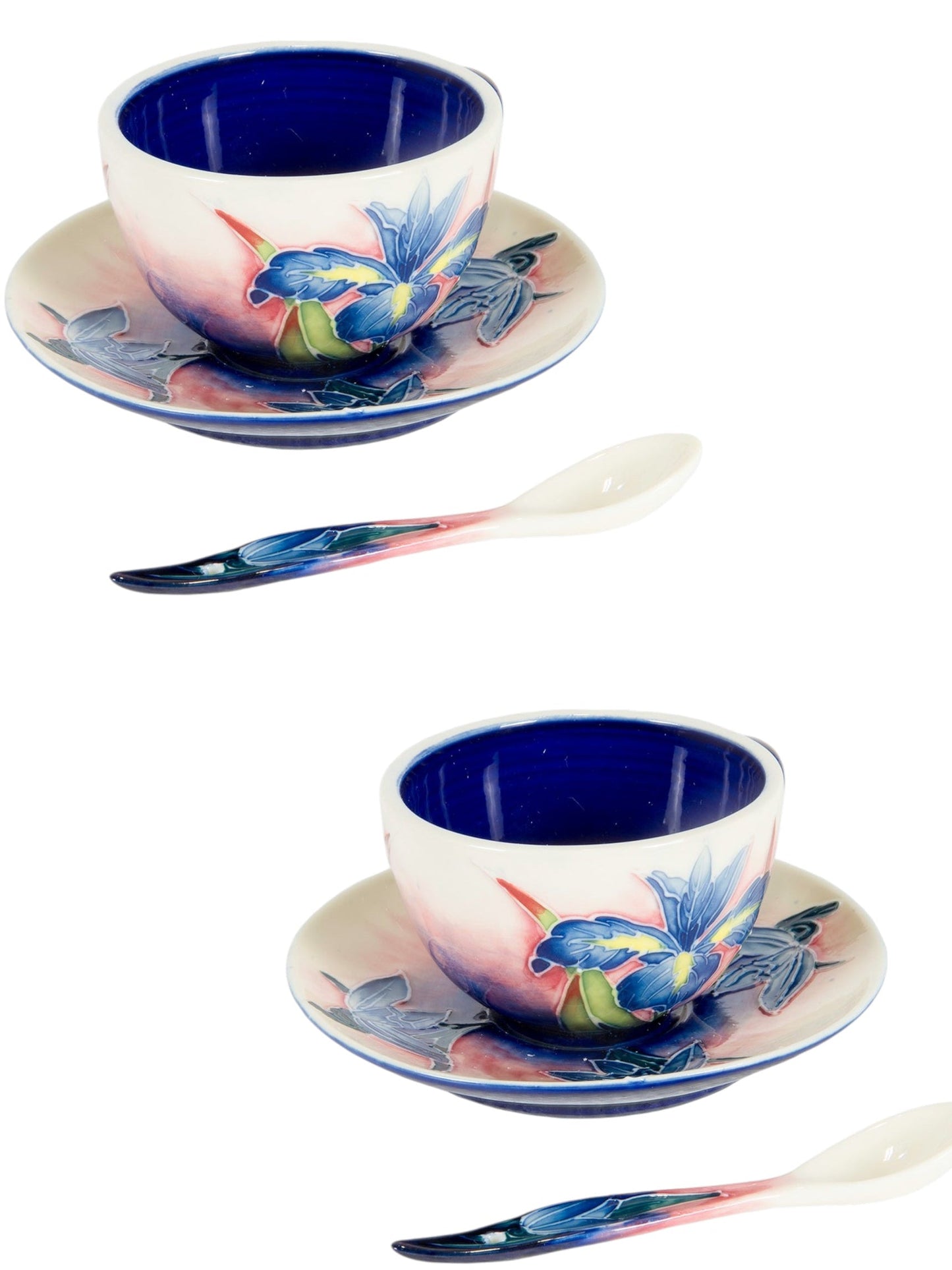Iris 2-Piece Hand Painted Porcelain Cup And Saucer Set