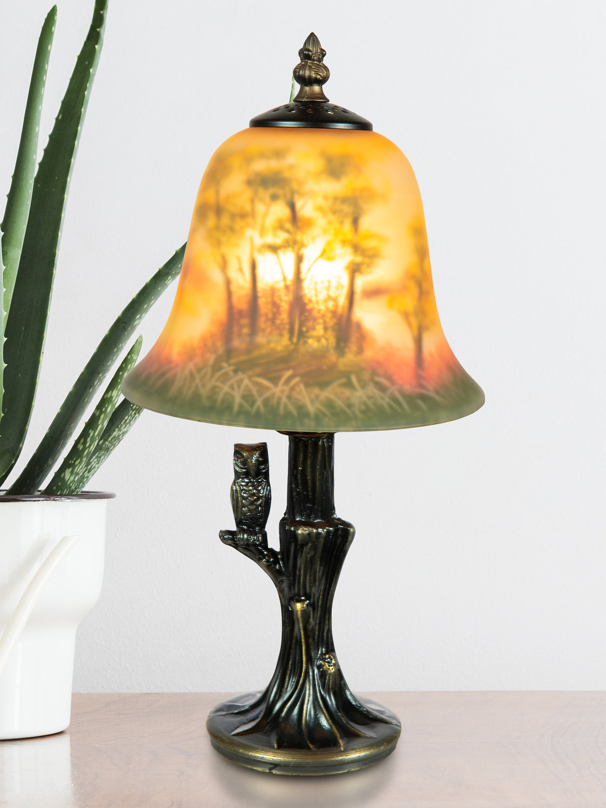 Willow Owl Hand Painted Accent Lamp