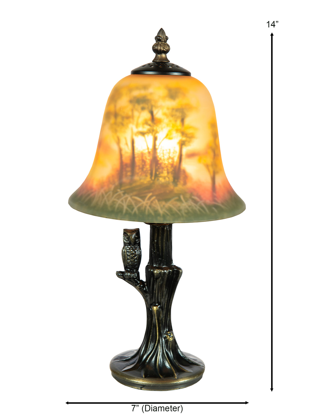 Willow Owl Hand Painted Accent Lamp