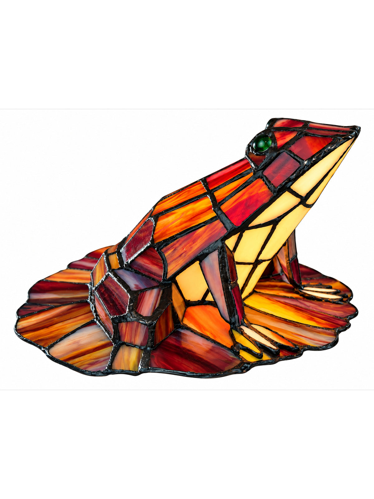 Pondside Amber Frog Tiffany Accent Lamp