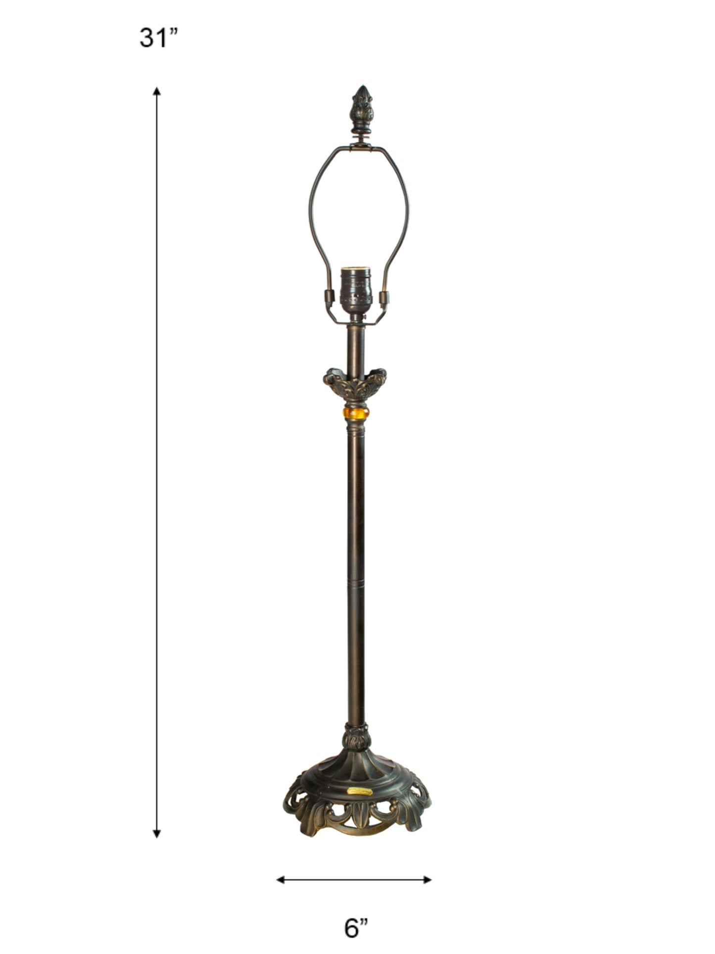 Royal 31" Tall Antique Bronze Finish Metal Buffet Lamp Base