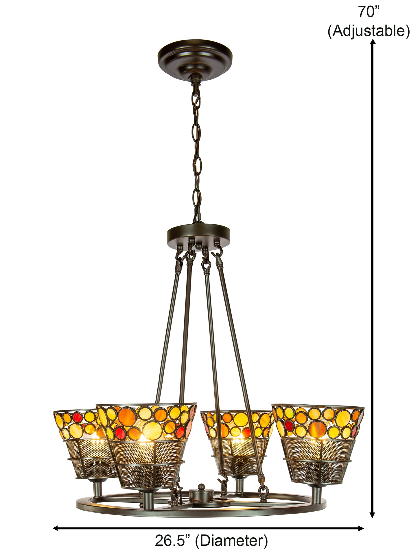 Pasqual 4-Light Mesh Tiffany Hanging Fixture
