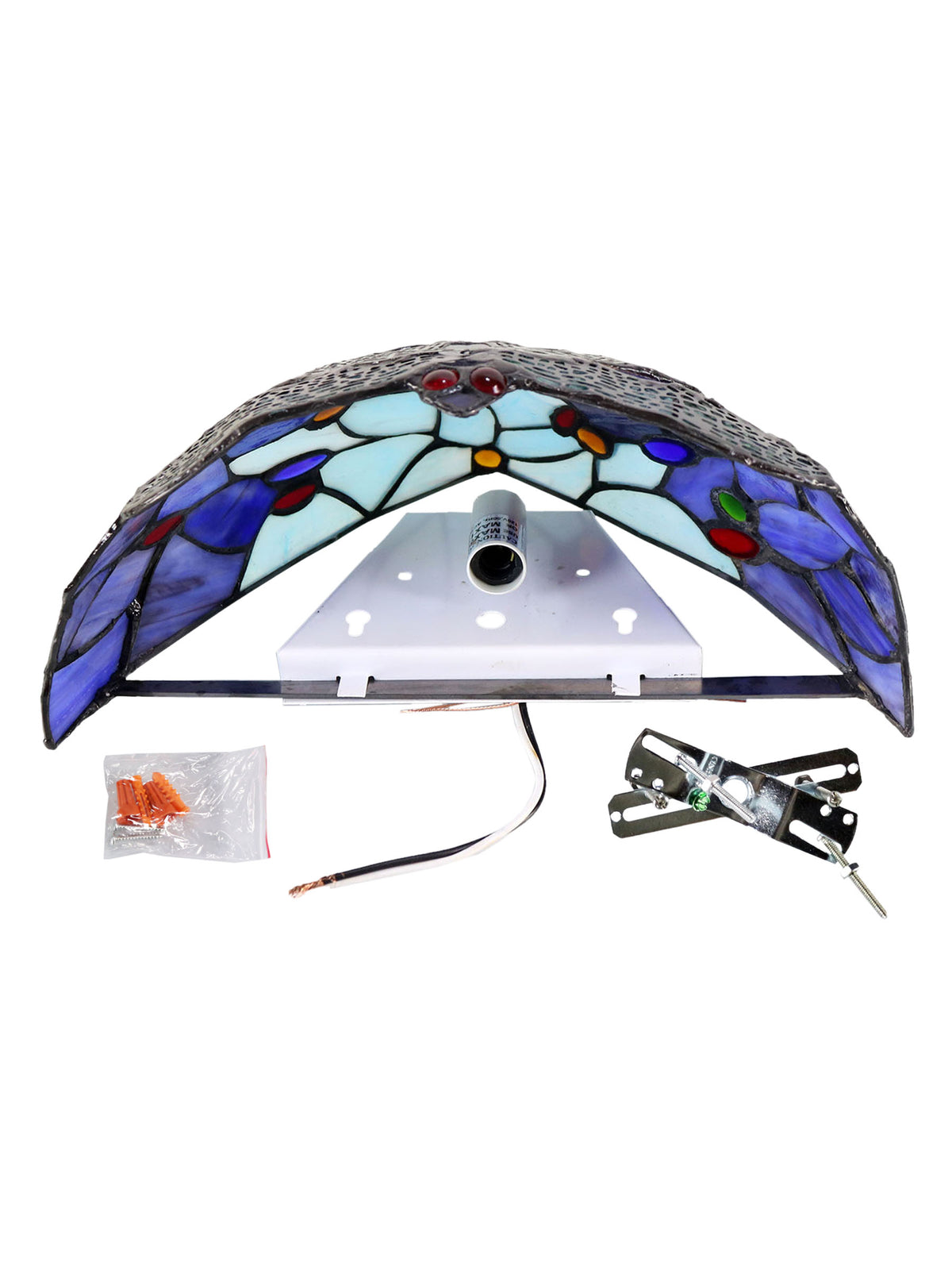Downy Dragonfly Jewel Tiffany Wall Sconce
