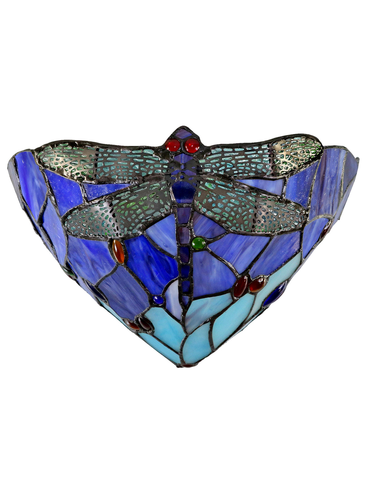 Downy Dragonfly Jewel Tiffany Wall Sconce