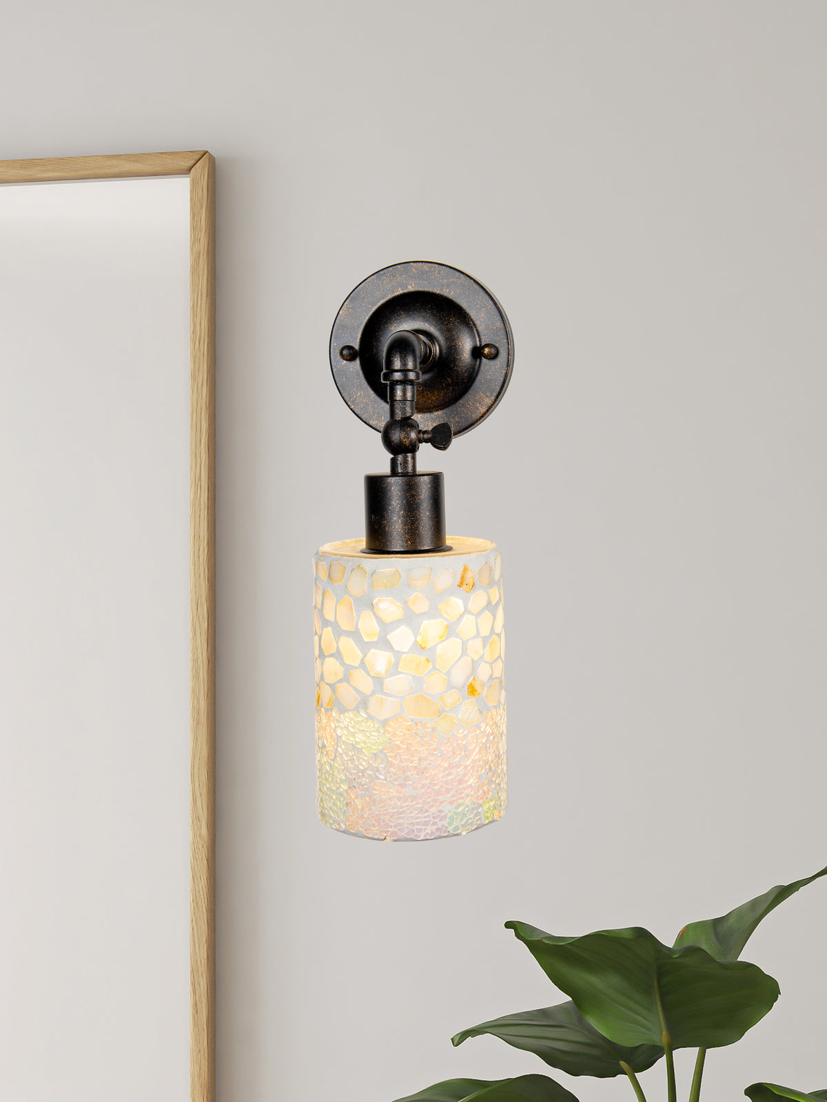 Alps Mosaic Handcrafted Art Glass Wall Sconce