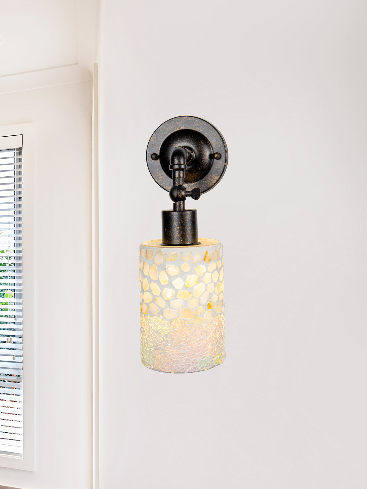 Alps Mosaic Handcrafted Art Glass Wall Sconce