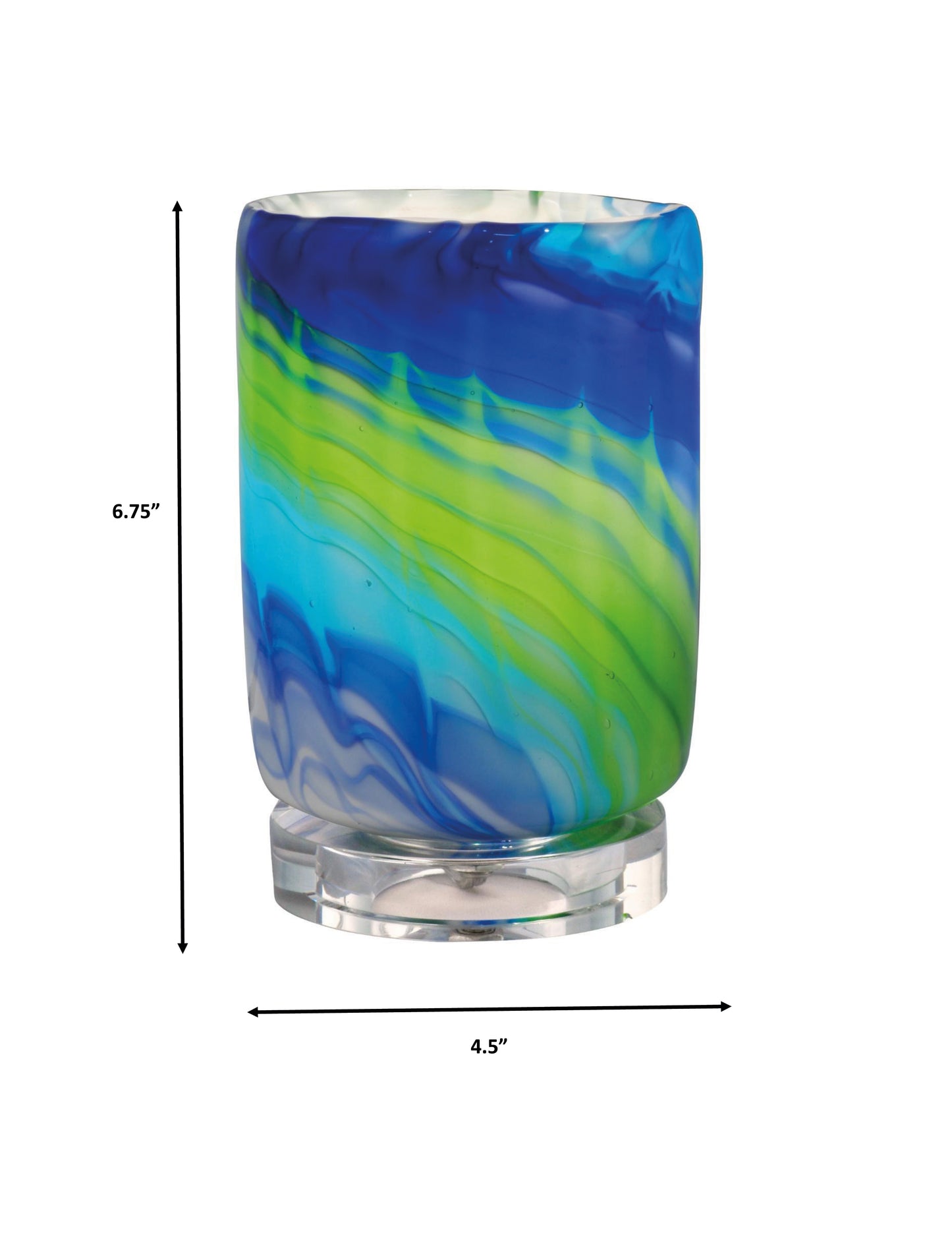 Summerland Hand Blown Art Glass Accent Lamp