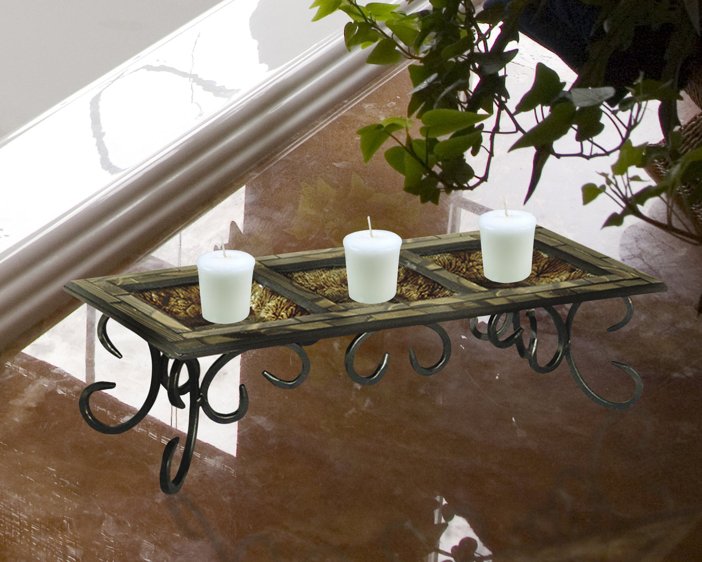 Boa Mosaic Art Glass Candle Holder