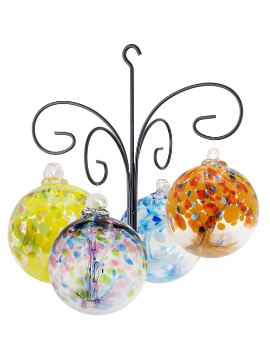 Rainbow Tree of Life 4 6 Inch Hand Blown Decorative Glass Ornaments with Hanger
