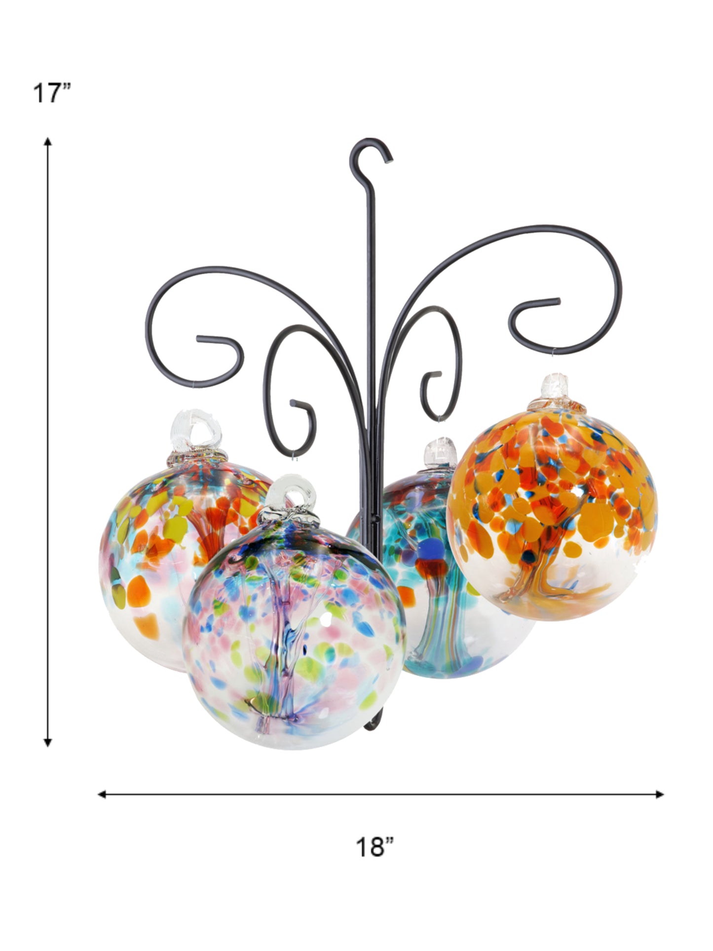 Rainbow Tree of Life 4 6 Inch Hand Blown Decorative Glass Ornaments with Hanger