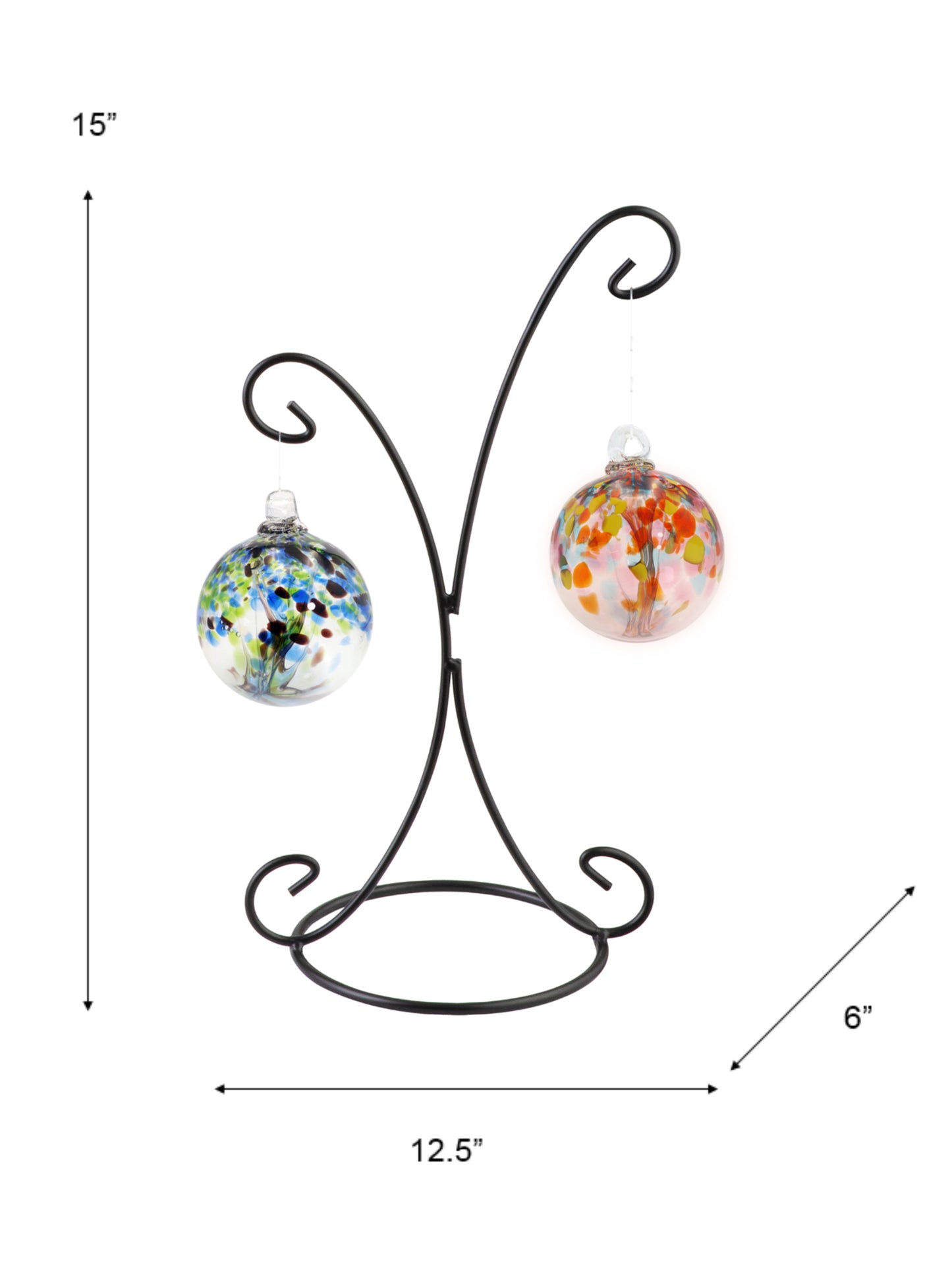 Rainbow Tree of Life 2 4 Inch Mystic Hand Blown Decorative Glass Ornaments with Stand