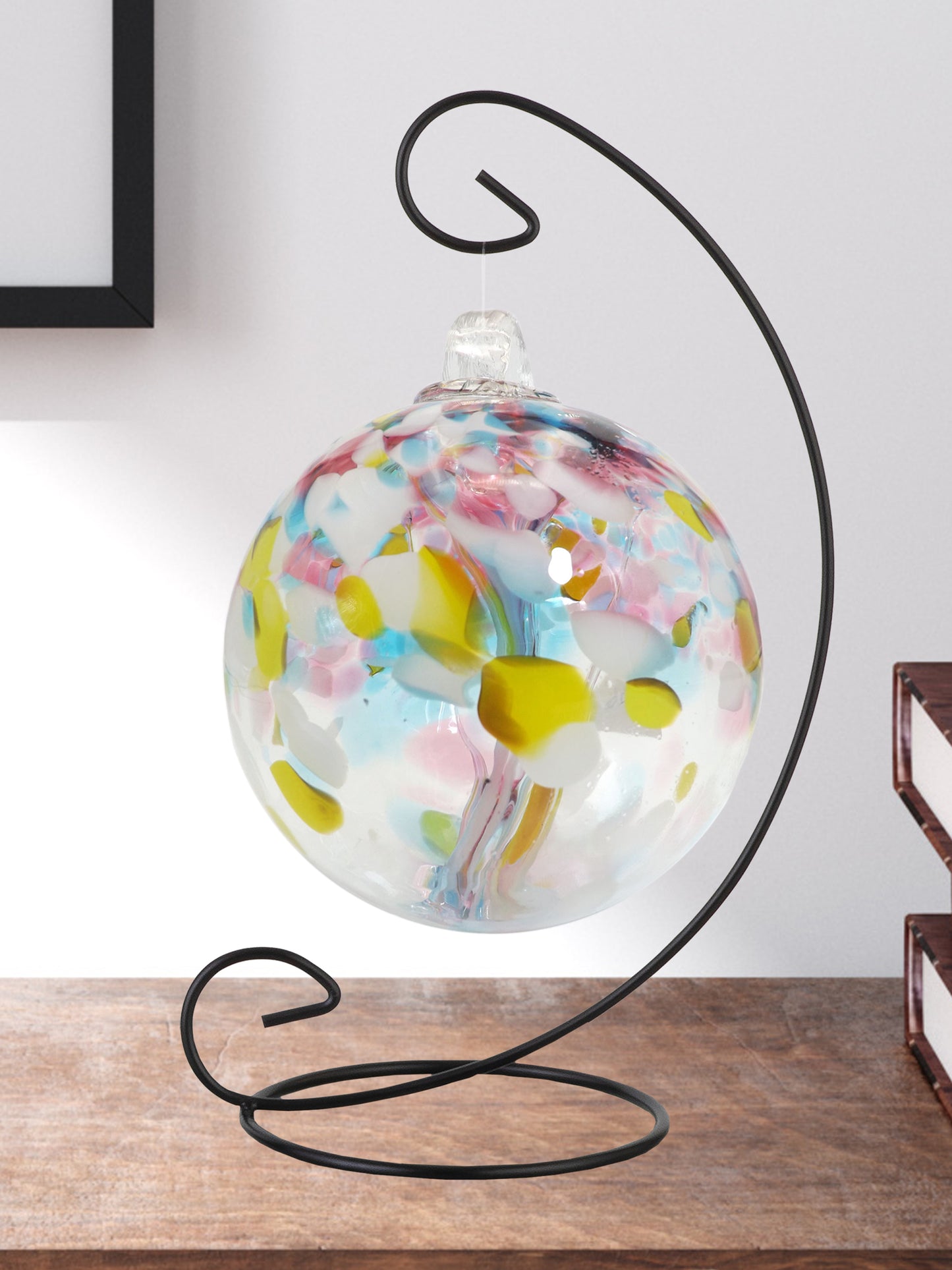 Rainbow Tree of Life 6 Inch Hope Hand Blown Decorative Glass Ornament with Stand