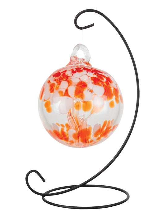 Rainbow Tree of Life 3 Inch Nova Hand Blown Decorative Glass Ornament with Stand