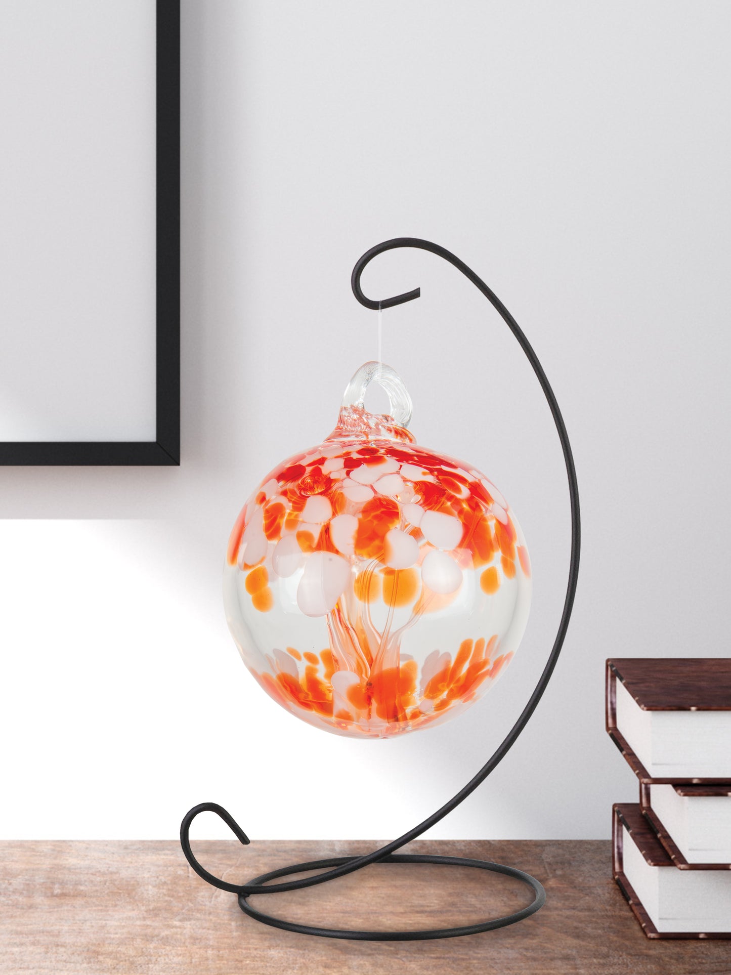 Rainbow Tree of Life 3 Inch Nova Hand Blown Decorative Glass Ornament with Stand