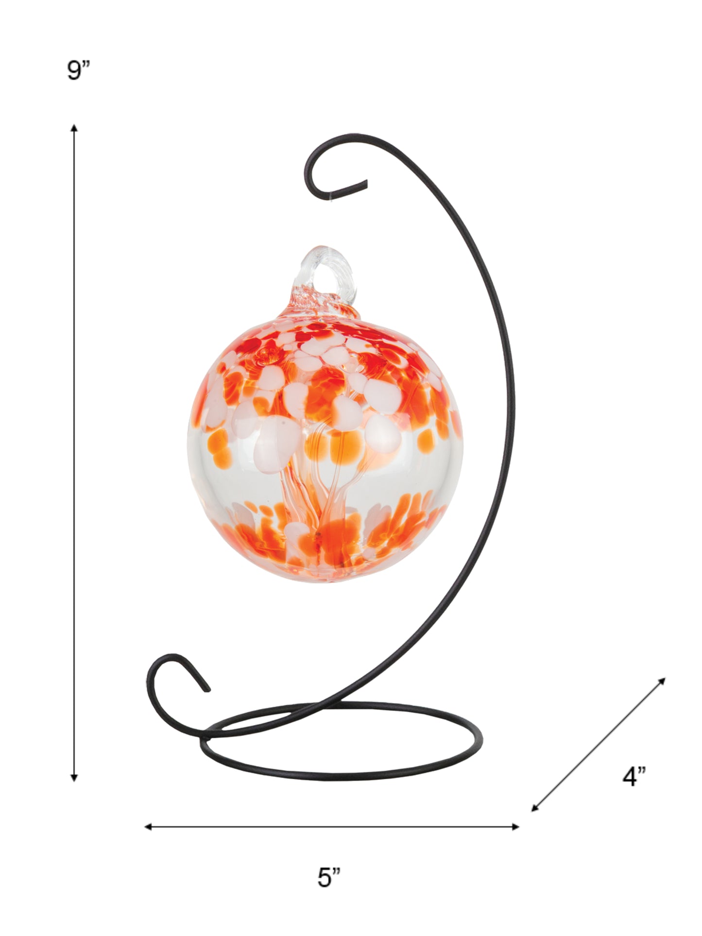 Rainbow Tree of Life 3 Inch Nova Hand Blown Decorative Glass Ornament with Stand