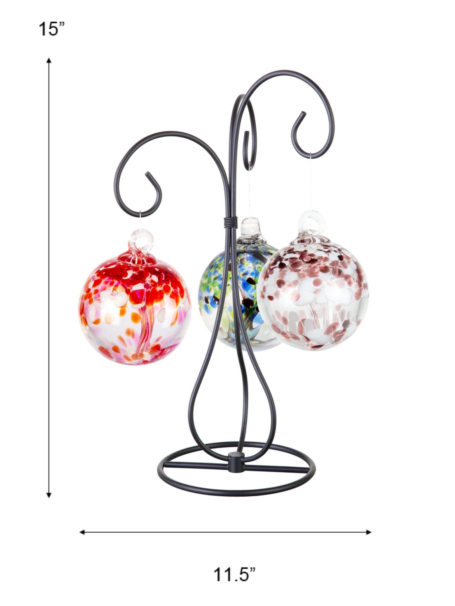 Rainbow Tree of Life 3 4 Inch Hand Blown Decorative Glass Ornaments with Stand