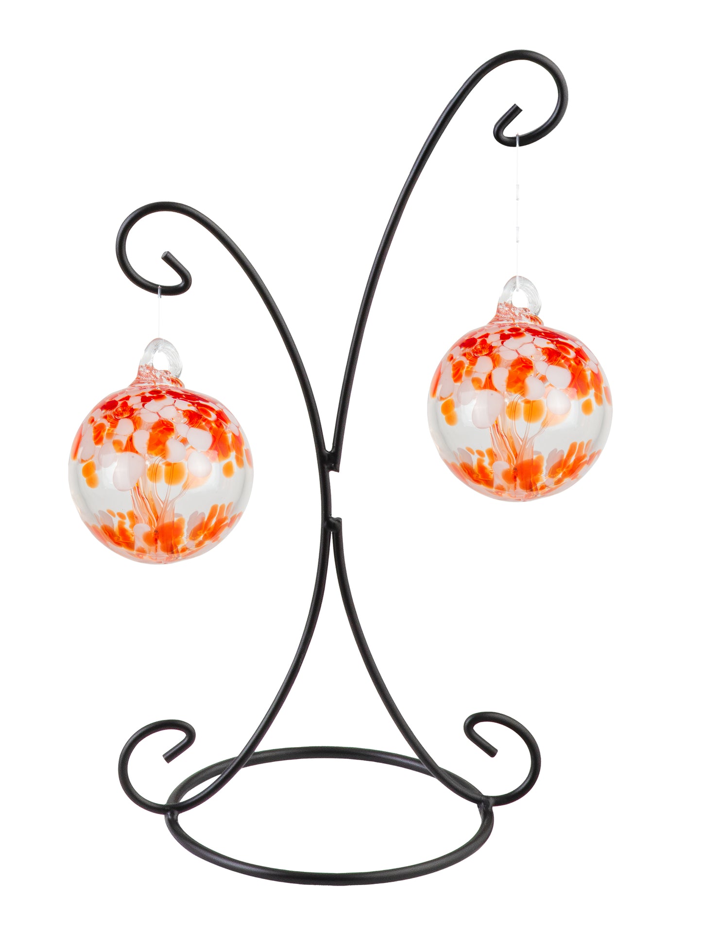 Rainbow Tree of Life 2 4 Inch Nova Hand Blown Decorative Glass Ornament with Stand