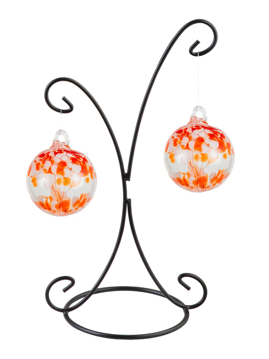 Rainbow Tree of Life 2 4 Inch Nova Hand Blown Decorative Glass Ornament with Stand